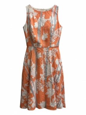 Adolfo Dominguez Sleeveless Orange Floral A-Line Dress